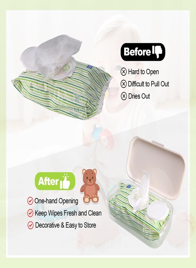 موزع مناديل مبللة متوافق مع عبوة Huggies ذات الغطاء القلاب، حاوية شفافة قابلة لإعادة التعبئة، حامل مناديل قابل لإعادة الاستخدام، غطاء سهل الفتح بيد واحدة، يحافظ على نظافة المناديل وانتعاشها، للاستخدام في الحمام - Image 4